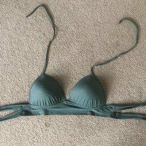 Aerie army green tie bathing suit top
